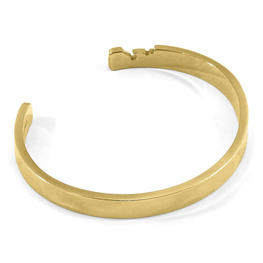 Axton Anchor Cutout Wayfarer Bangle – Solid 9ct Yellow Gold (Handcrafted in Great Britain)