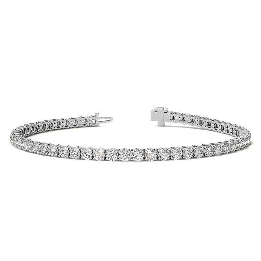 14K White Gold 5 1/4 CTW Diamond S-Link Floral Cluster Tennis Bracelet – 7"