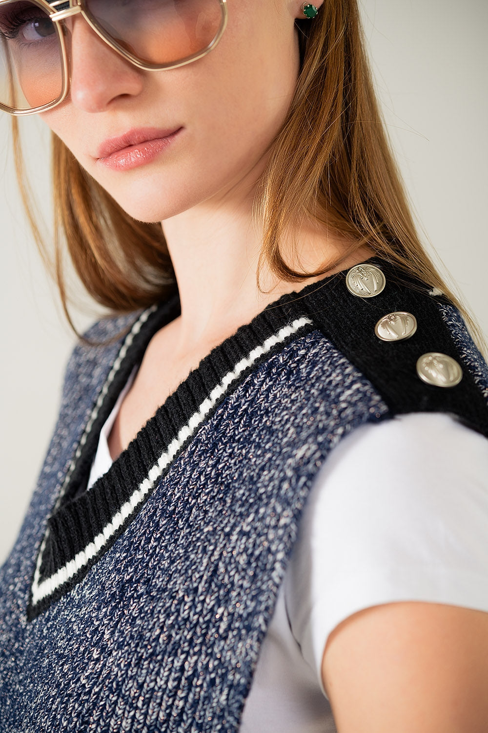 Chunky Knit Button Vest