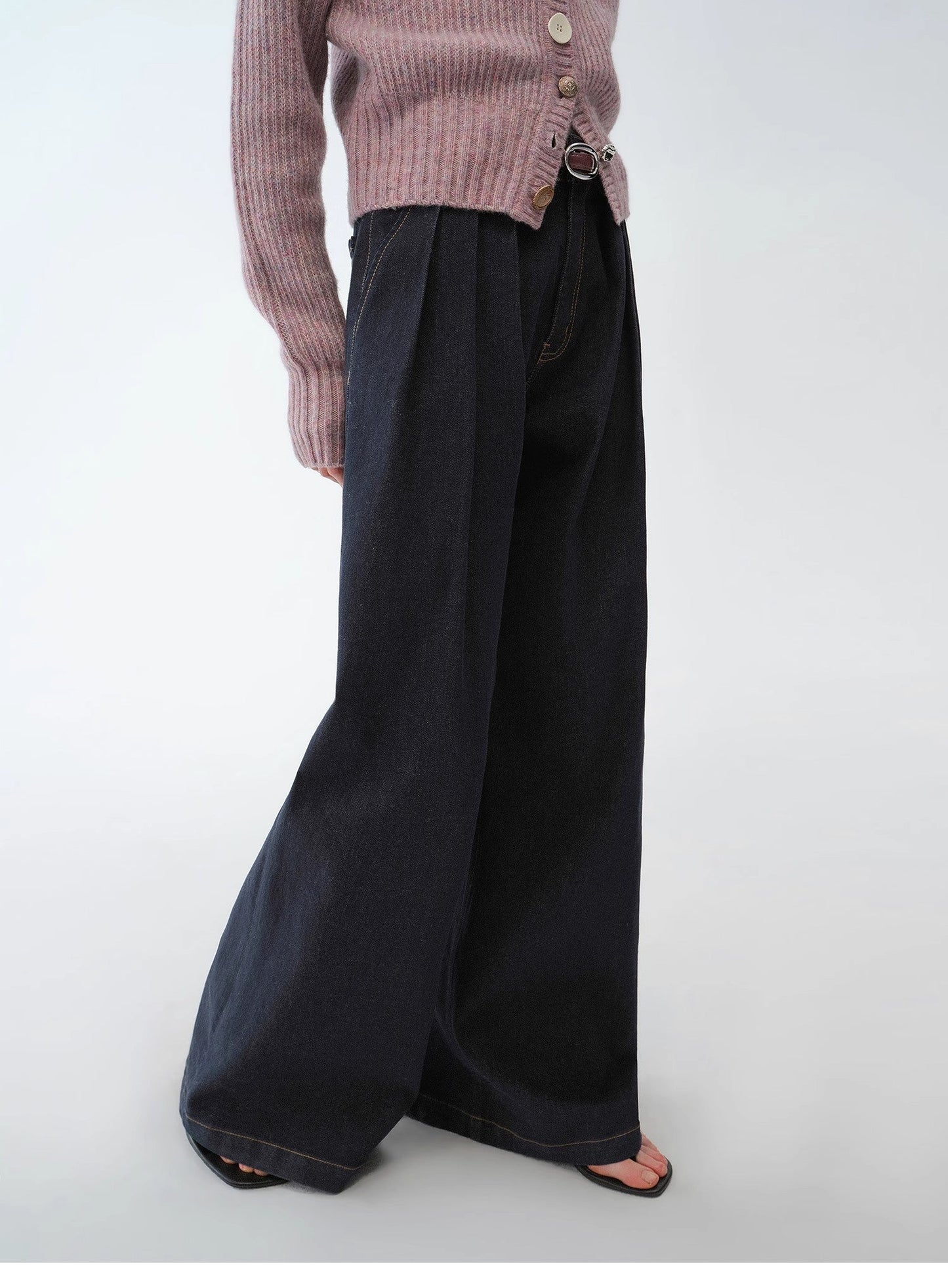 Vintage Handmade Lycra Stretch Jeans Wide Leg Loose