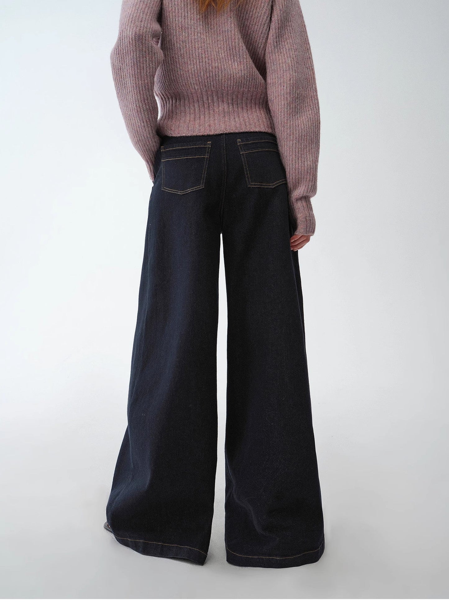 Vintage Handmade Lycra Stretch Jeans Wide Leg Loose