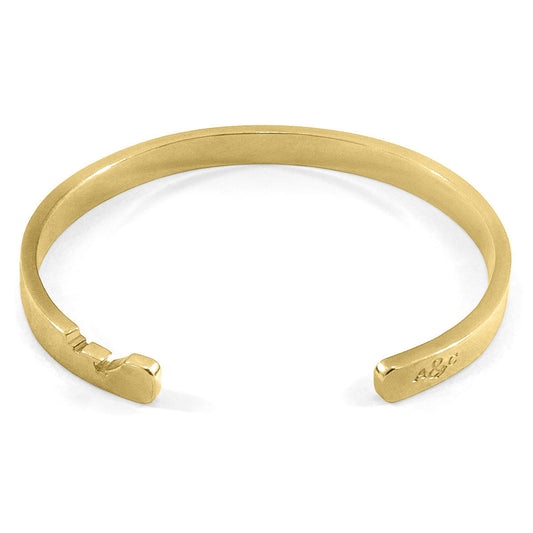 Axton Anchor Cutout Wayfarer Bangle – Solid 9ct Yellow Gold (Handcrafted in Great Britain)