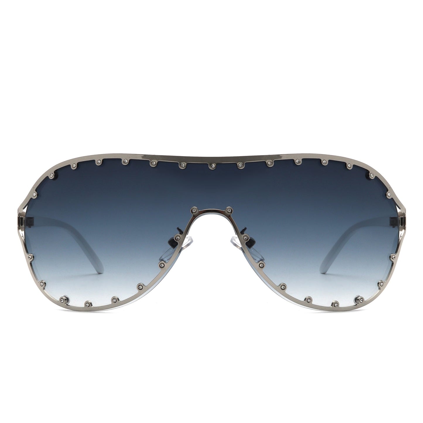 Evanesce - Oversized Aviator Rhinestone Design Sunglasses
