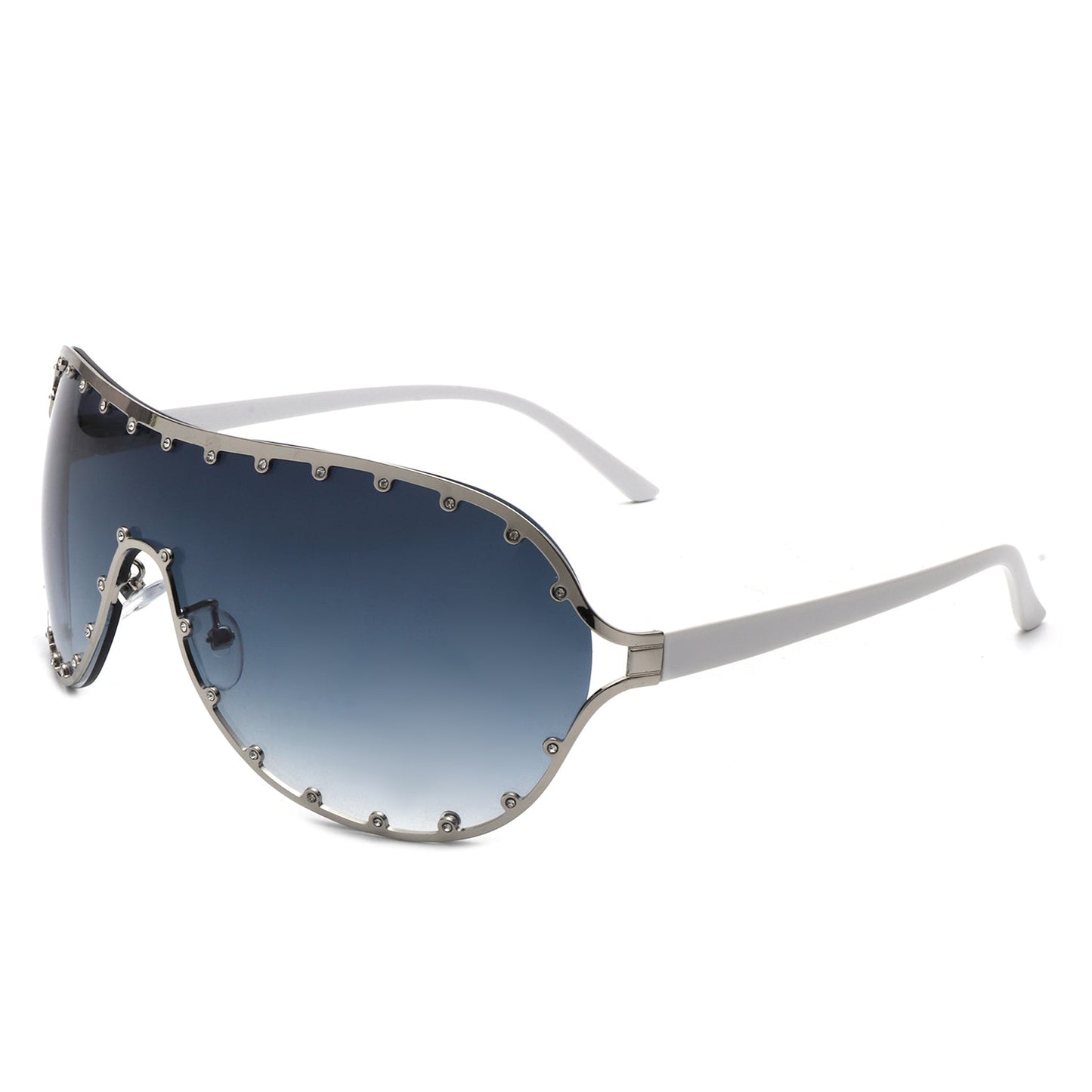 Evanesce - Oversized Aviator Rhinestone Design Sunglasses