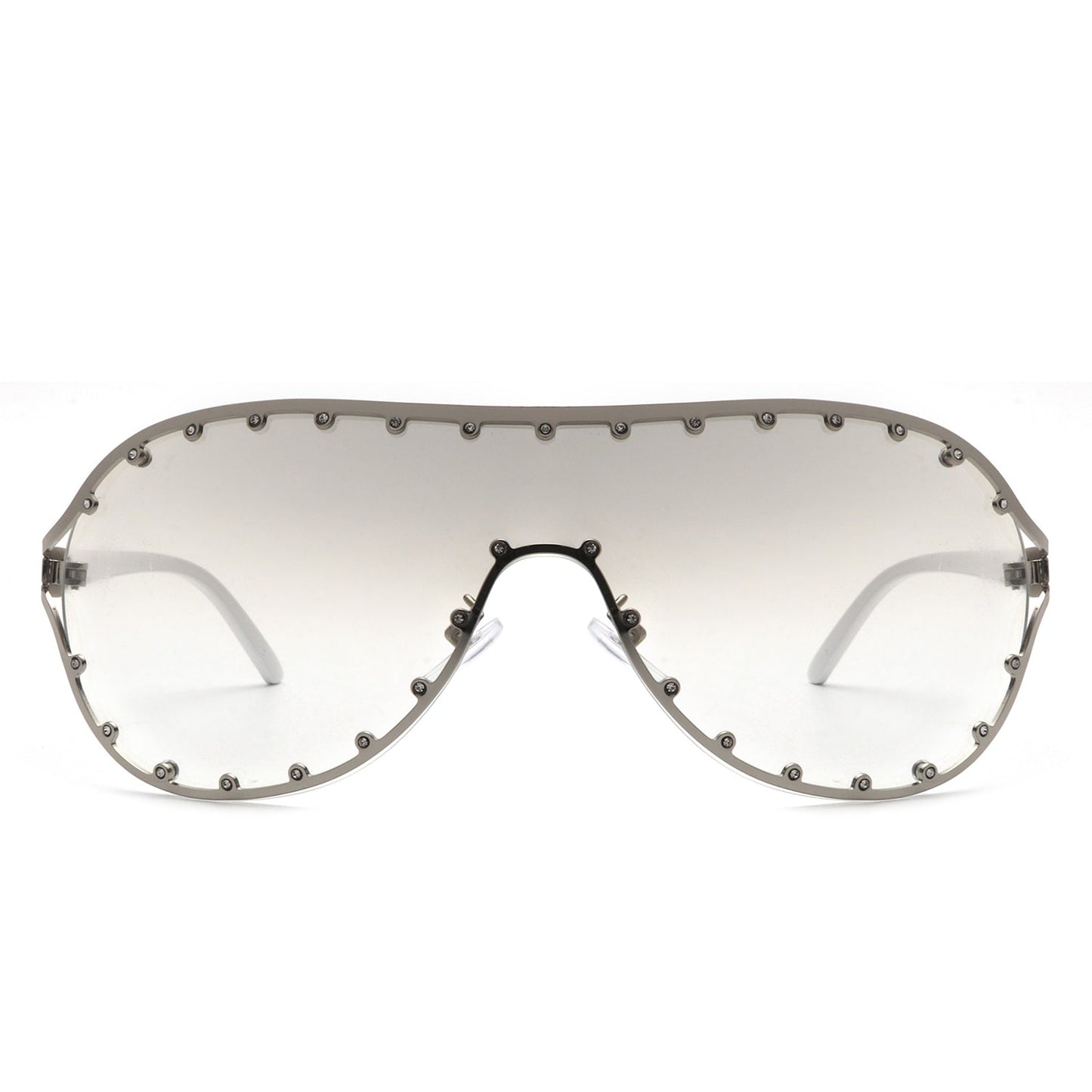 Evanesce - Oversized Aviator Rhinestone Design Sunglasses