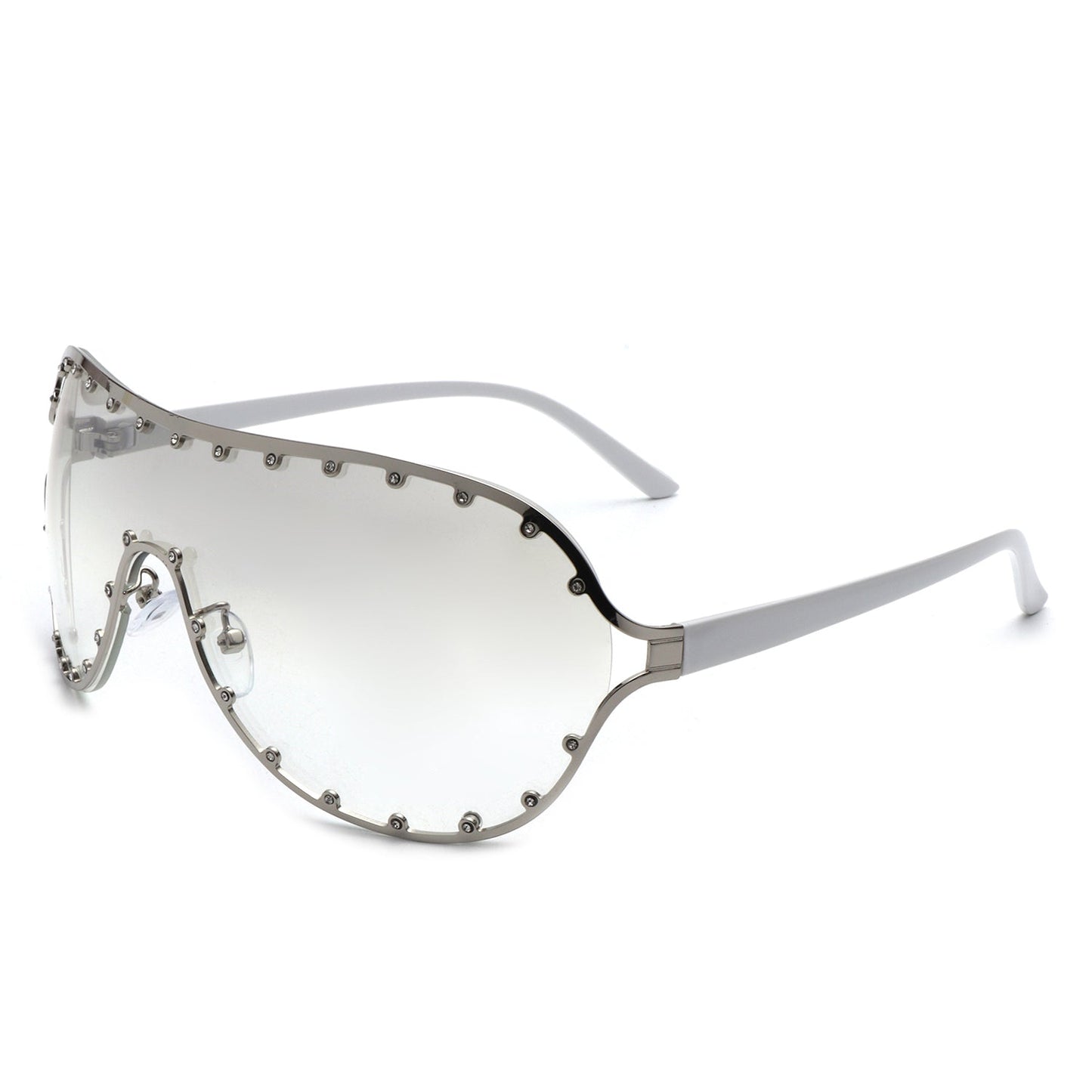 Evanesce - Oversized Aviator Rhinestone Design Sunglasses
