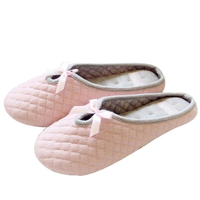 Lovely Bowtie Cozy Winter House Slippers