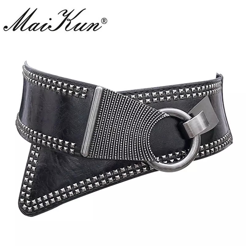 Maikun Punk Rock Wide Elastic Waist Belt
