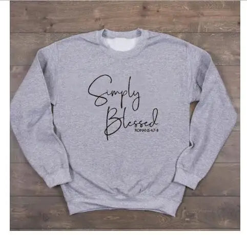 Women's Letter Graphic Cotton Pullover Sweatshirt