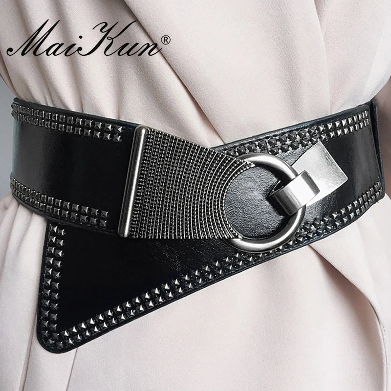 Maikun Punk Rock Wide Elastic Waist Belt