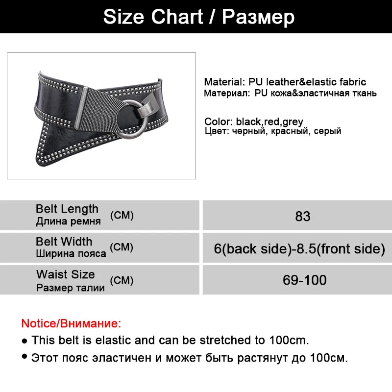 Maikun Punk Rock Wide Elastic Waist Belt