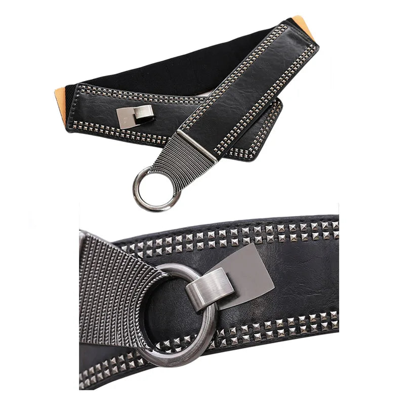 Maikun Punk Rock Wide Elastic Waist Belt