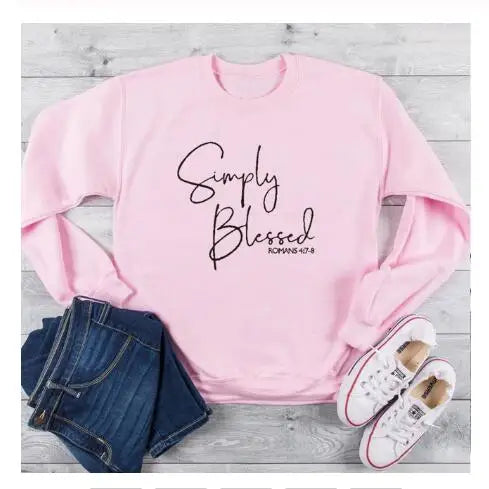 Women's Letter Graphic Cotton Pullover Sweatshirt
