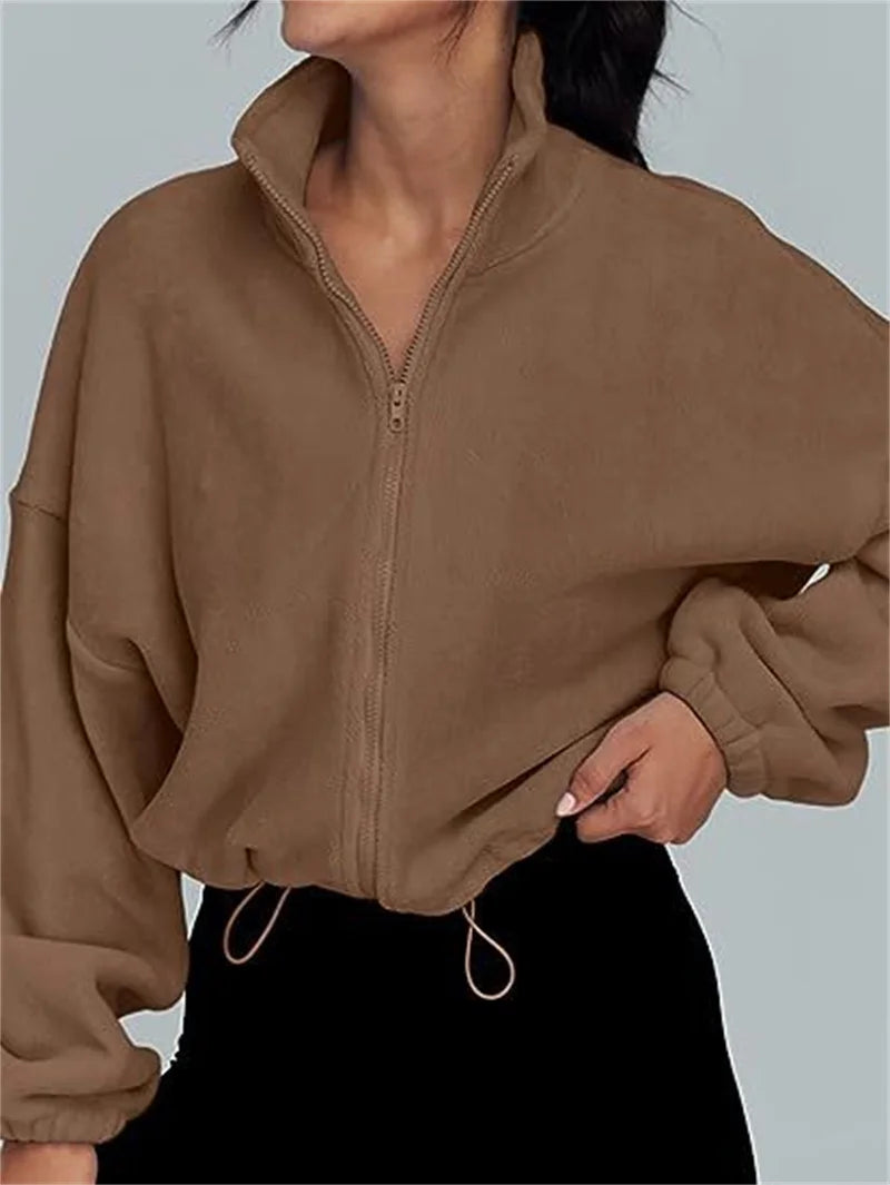 Women's Stand-Collar Zip Sweatshirt