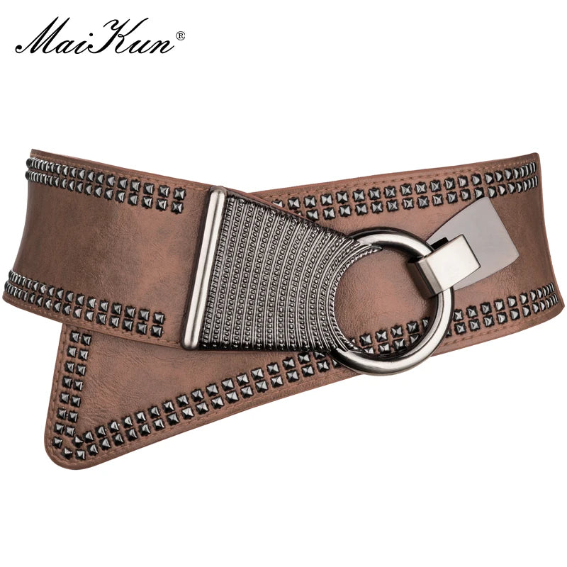 Maikun Punk Rock Wide Elastic Waist Belt