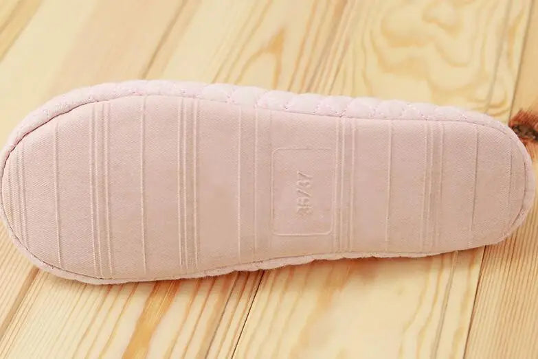 Lovely Bowtie Cozy Winter House Slippers