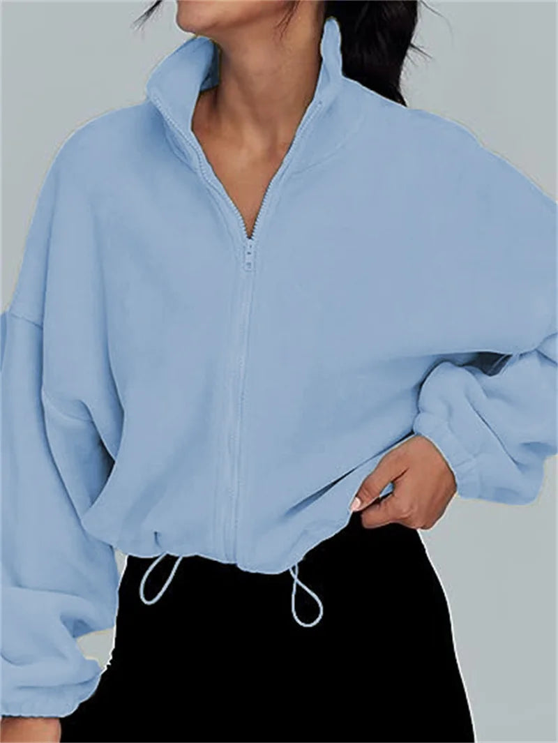 Women's Stand-Collar Zip Sweatshirt