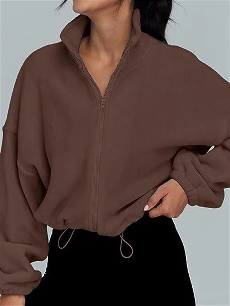 Women's Stand-Collar Zip Sweatshirt