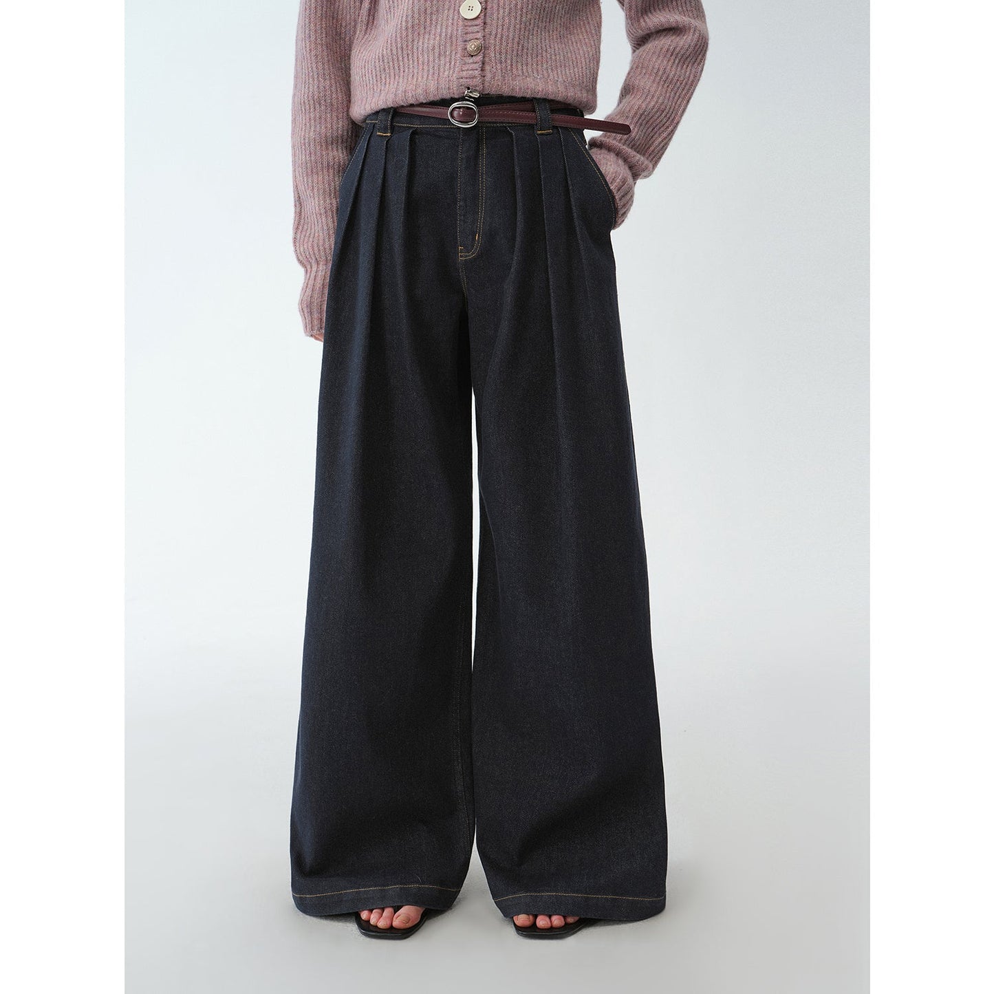 Vintage Handmade Lycra Stretch Jeans Wide Leg Loose