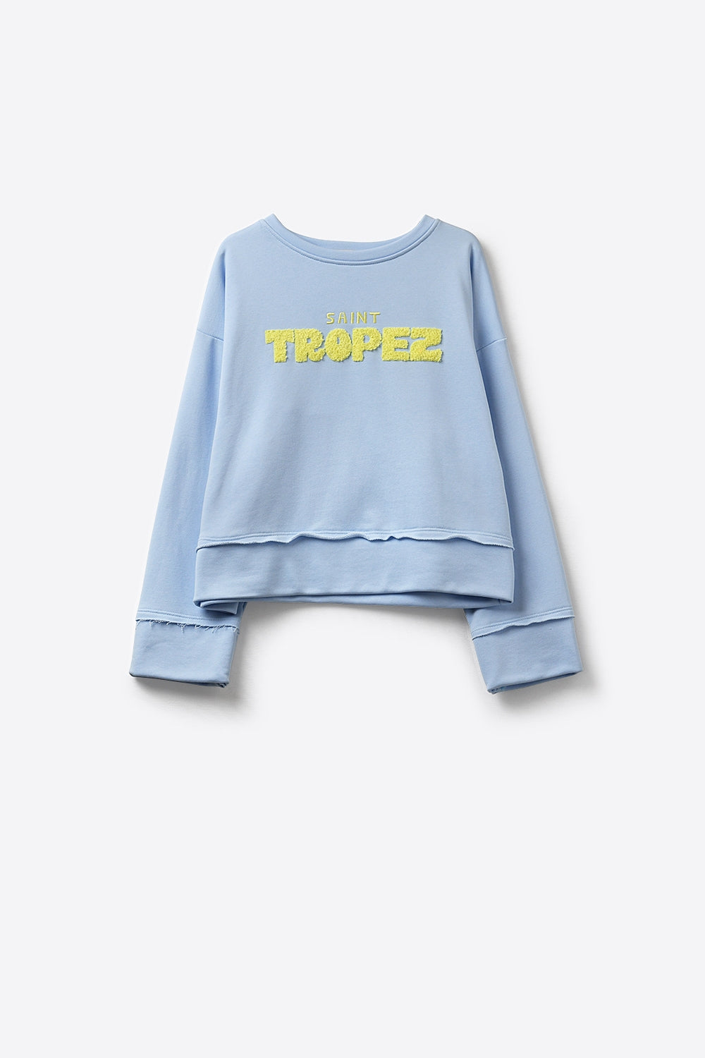 Saint Tropez 3D Embroidered Sweatshirt – Baby Blue