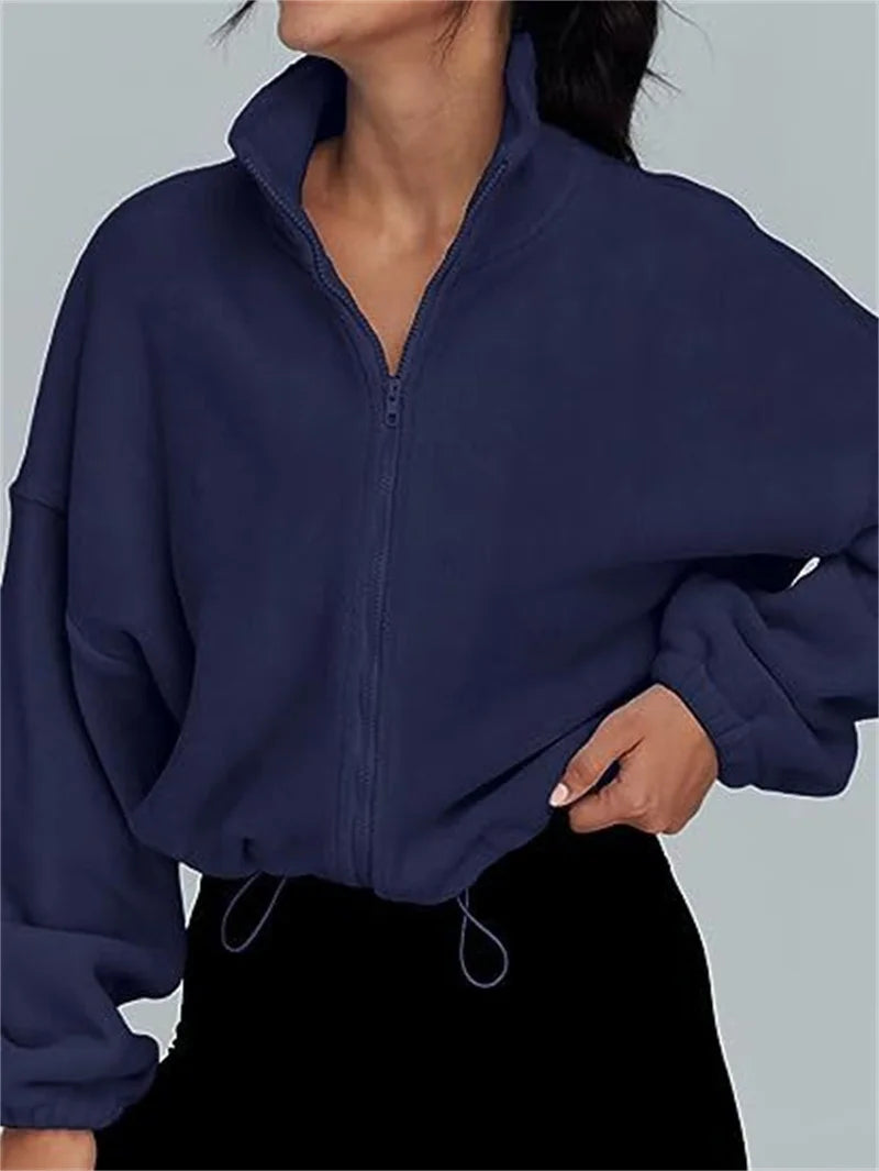 Women's Stand-Collar Zip Sweatshirt