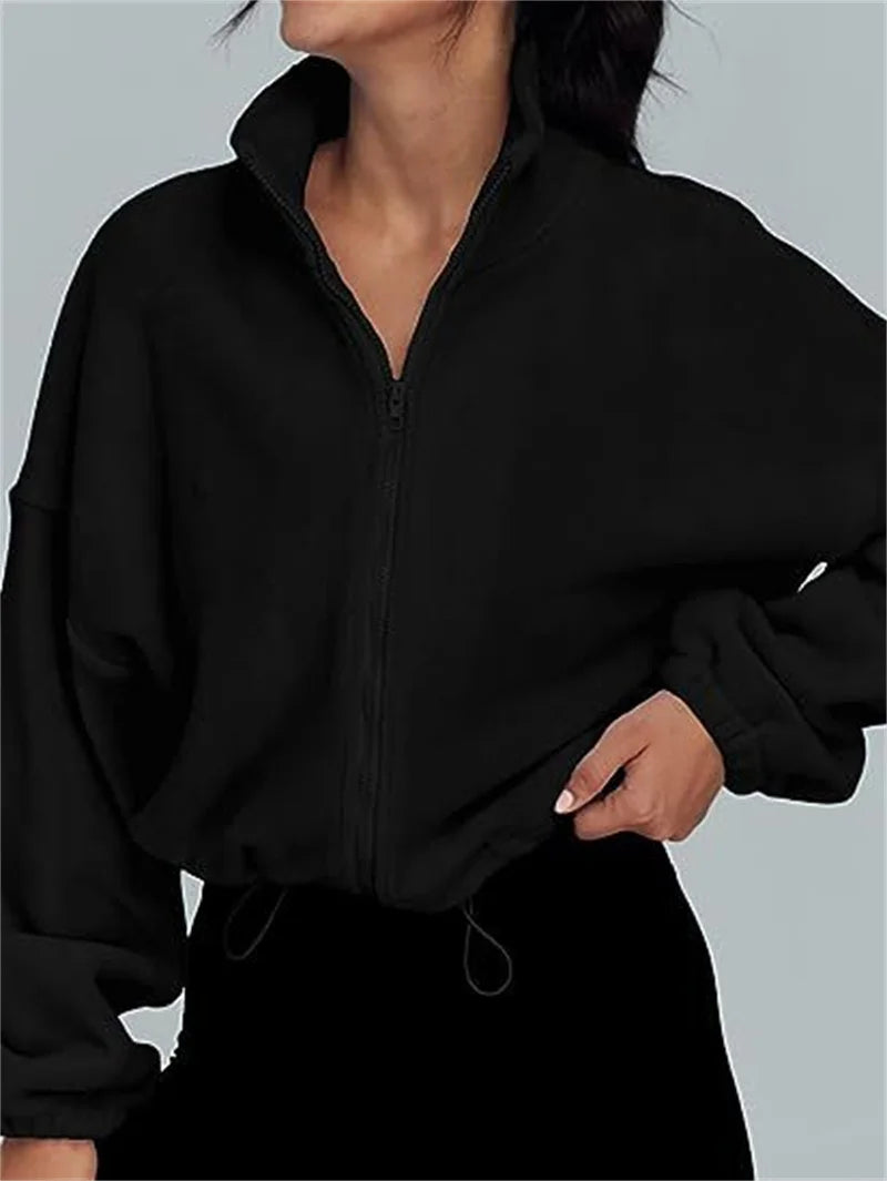 Women's Stand-Collar Zip Sweatshirt