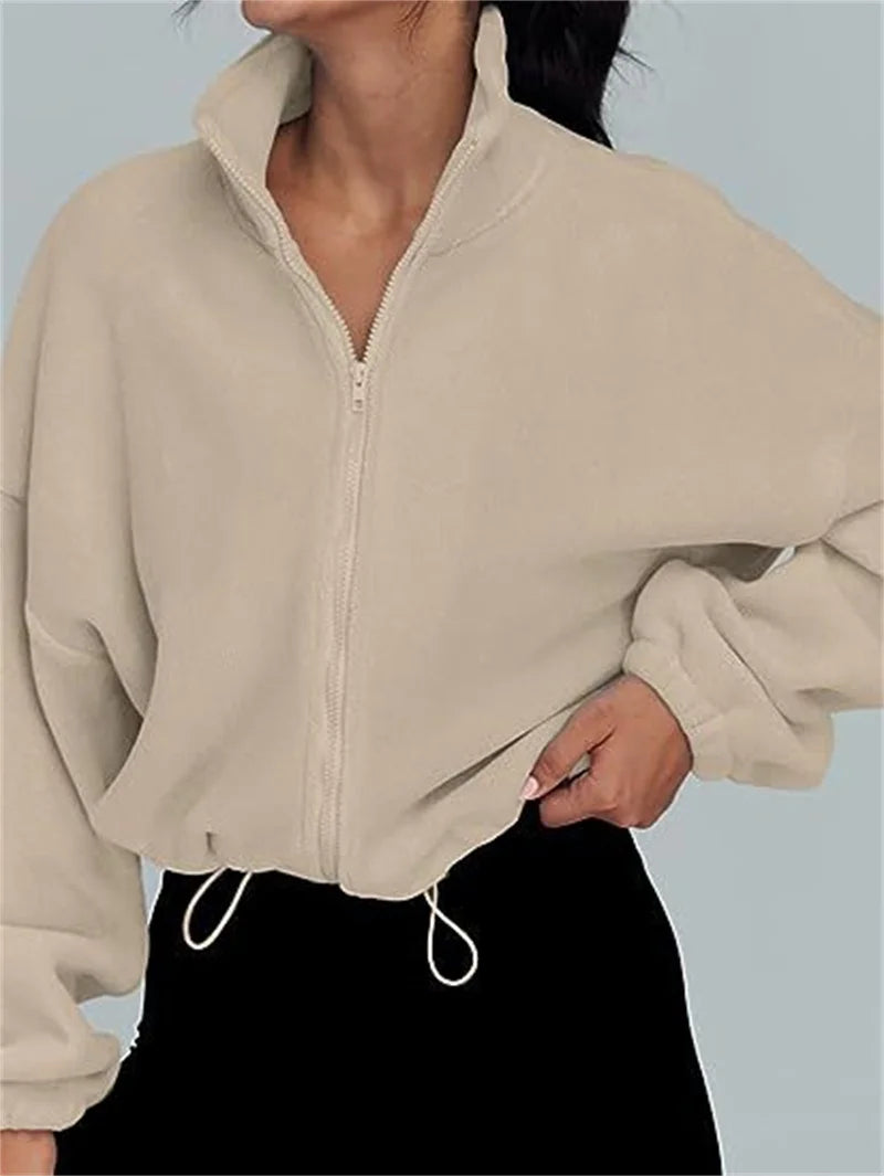 Women's Stand-Collar Zip Sweatshirt