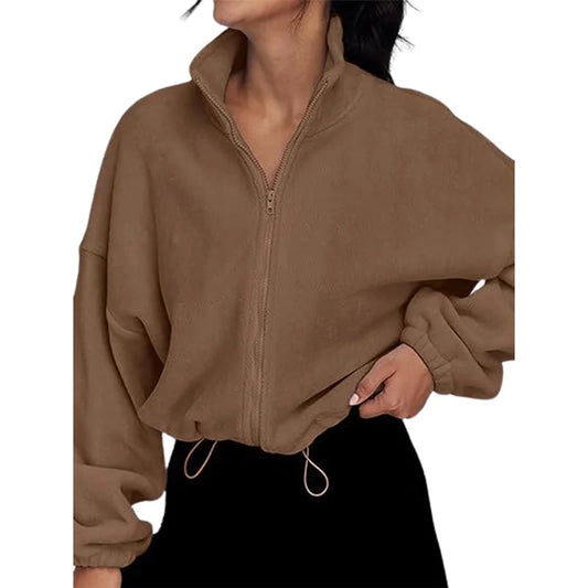 Women's Stand-Collar Zip Sweatshirt