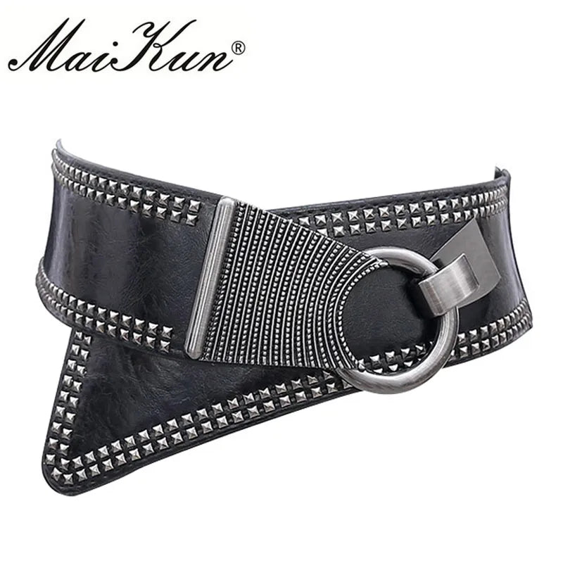 Maikun Punk Rock Wide Elastic Waist Belt