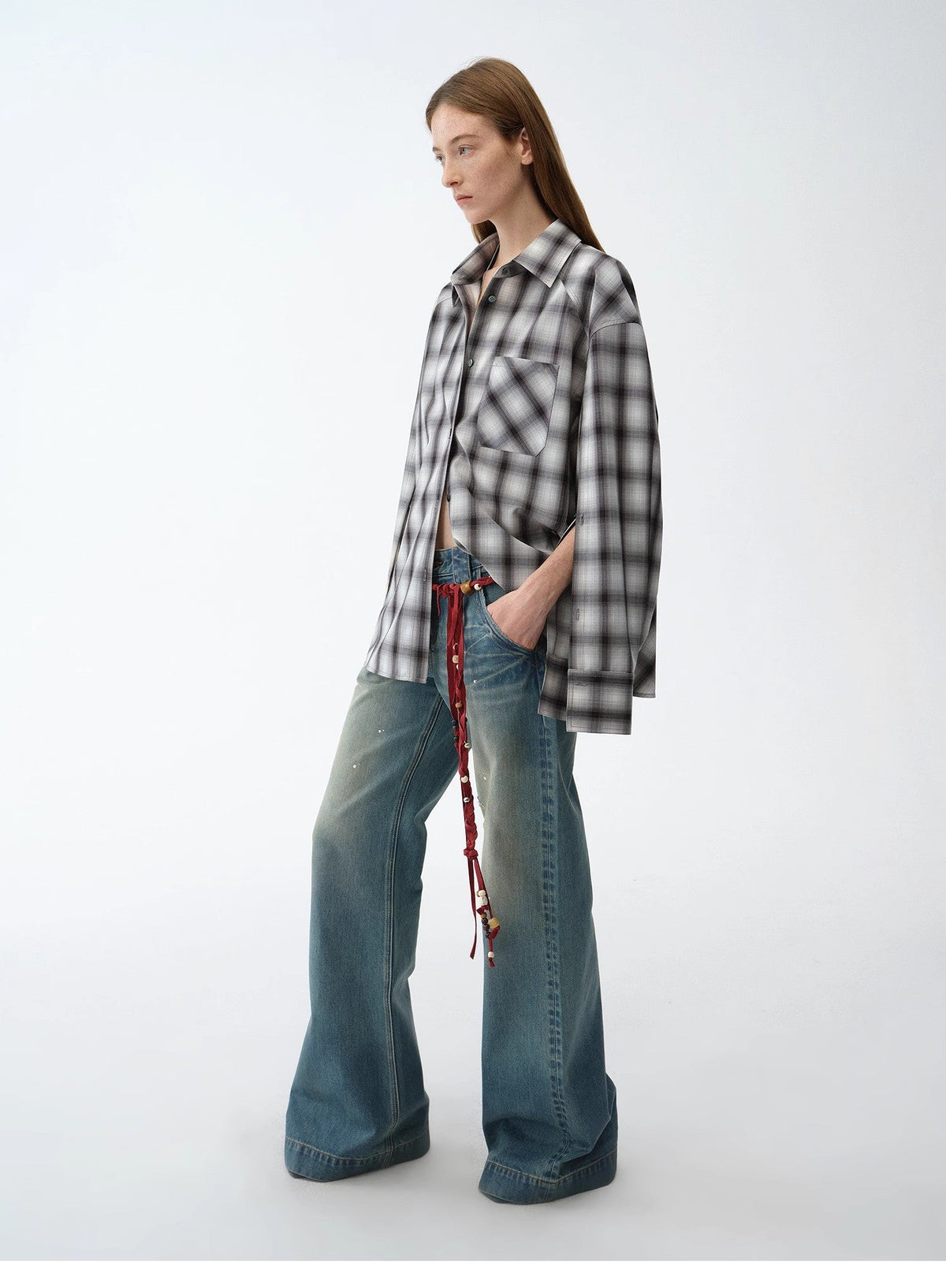 Climber Leather-Coated Distressed Straight-Leg Jeans