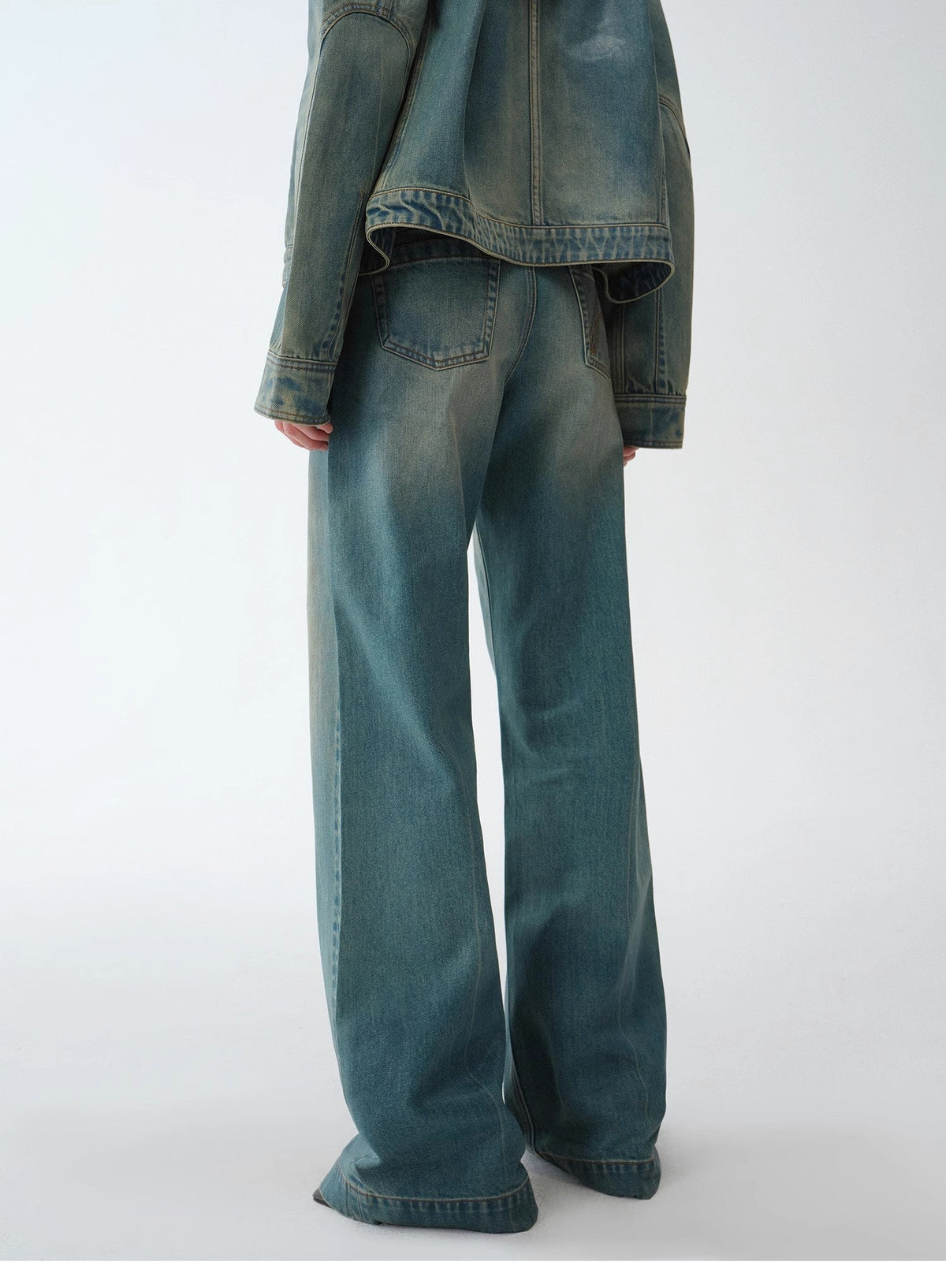 Climber Leather-Coated Distressed Straight-Leg Jeans