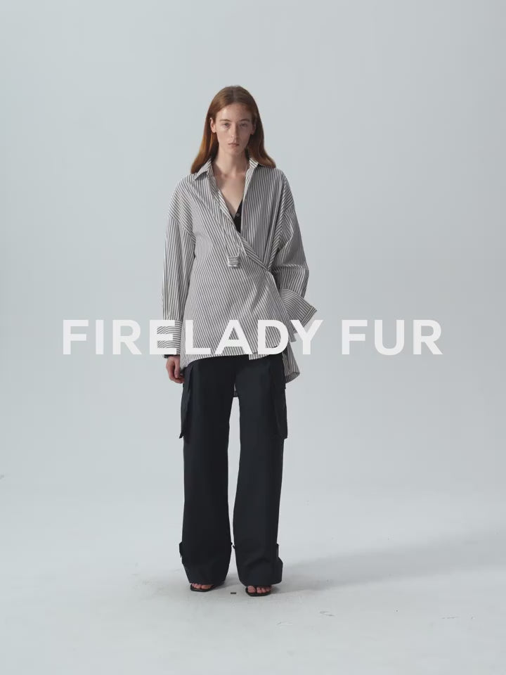 Striped Fantasy Asymmetric Two-Way Shirt