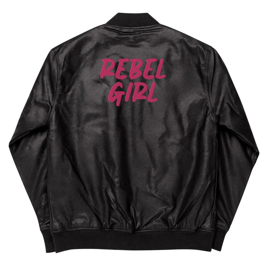 REBEL GIRL Leather-Look Bomber Jacket