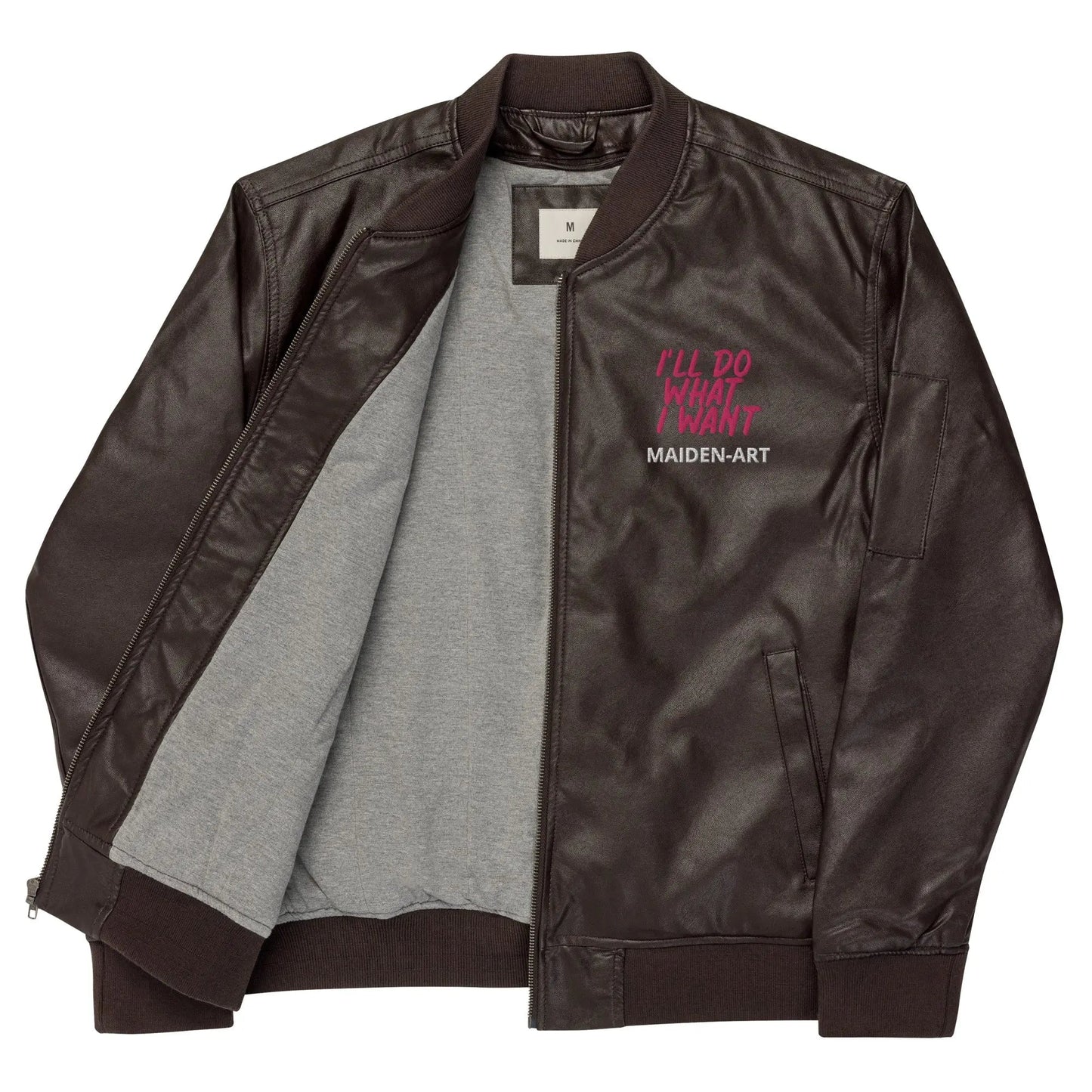 REBEL GIRL Leather-Look Bomber Jacket