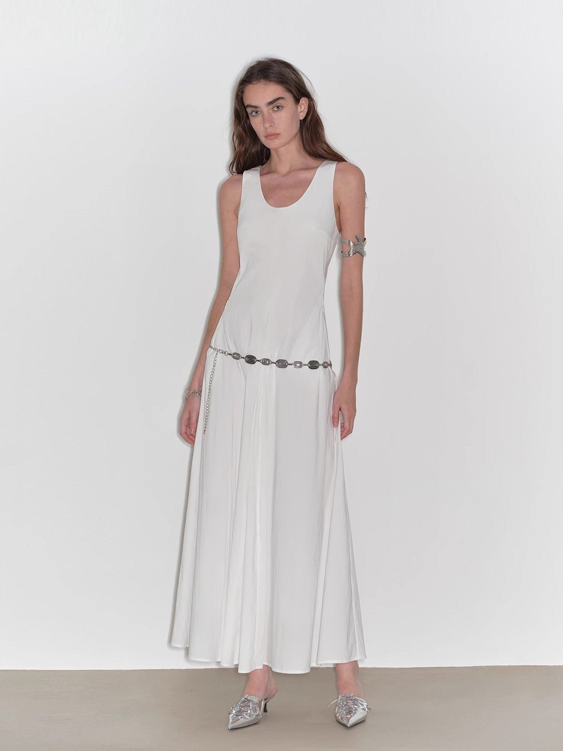 "Lake Bled" U-Neck A-Line Slim Fit Vest Dress