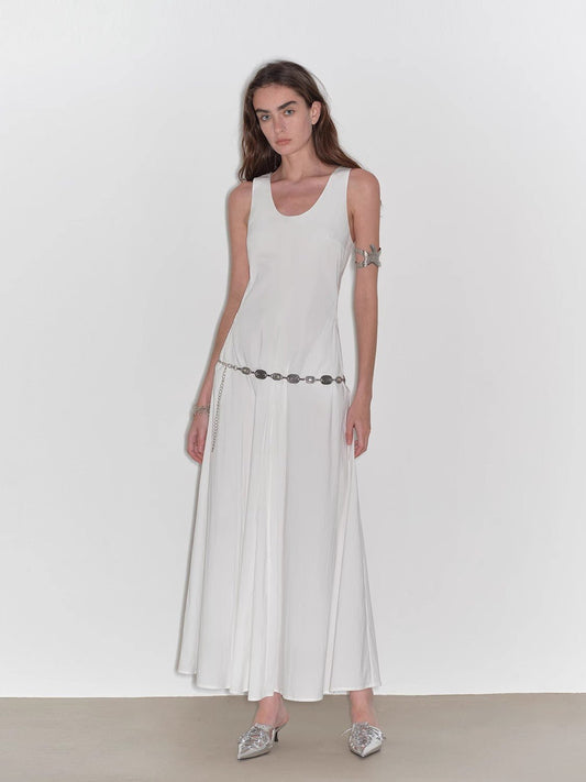 "Lake Bled" U-Neck A-Line Slim Fit Vest Dress