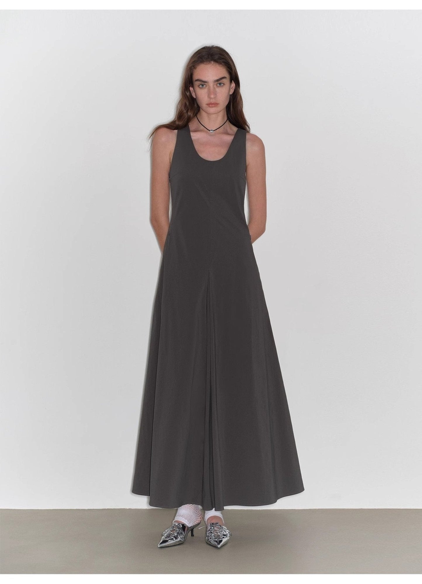 "Lake Bled" U-Neck A-Line Slim Fit Vest Dress