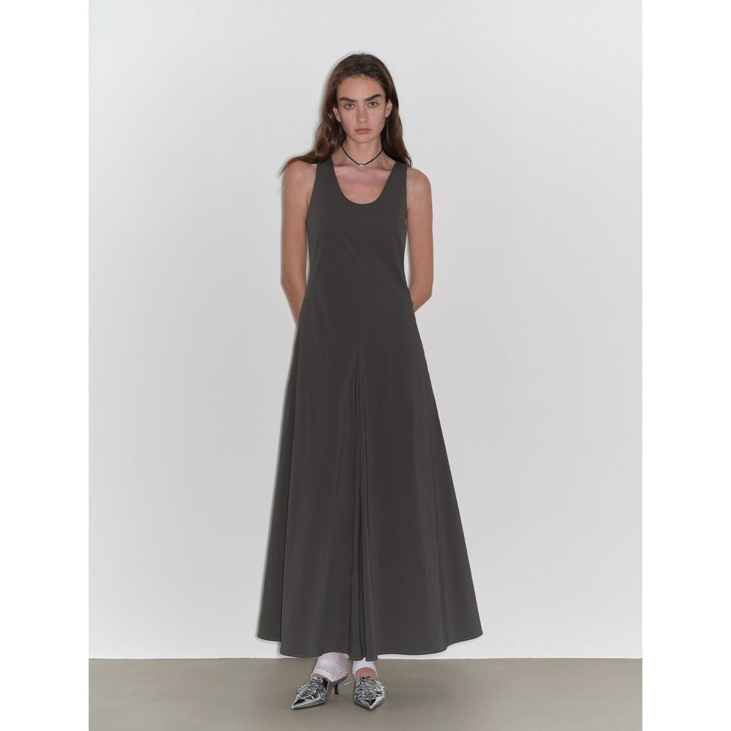 "Lake Bled" U-Neck A-Line Slim Fit Vest Dress