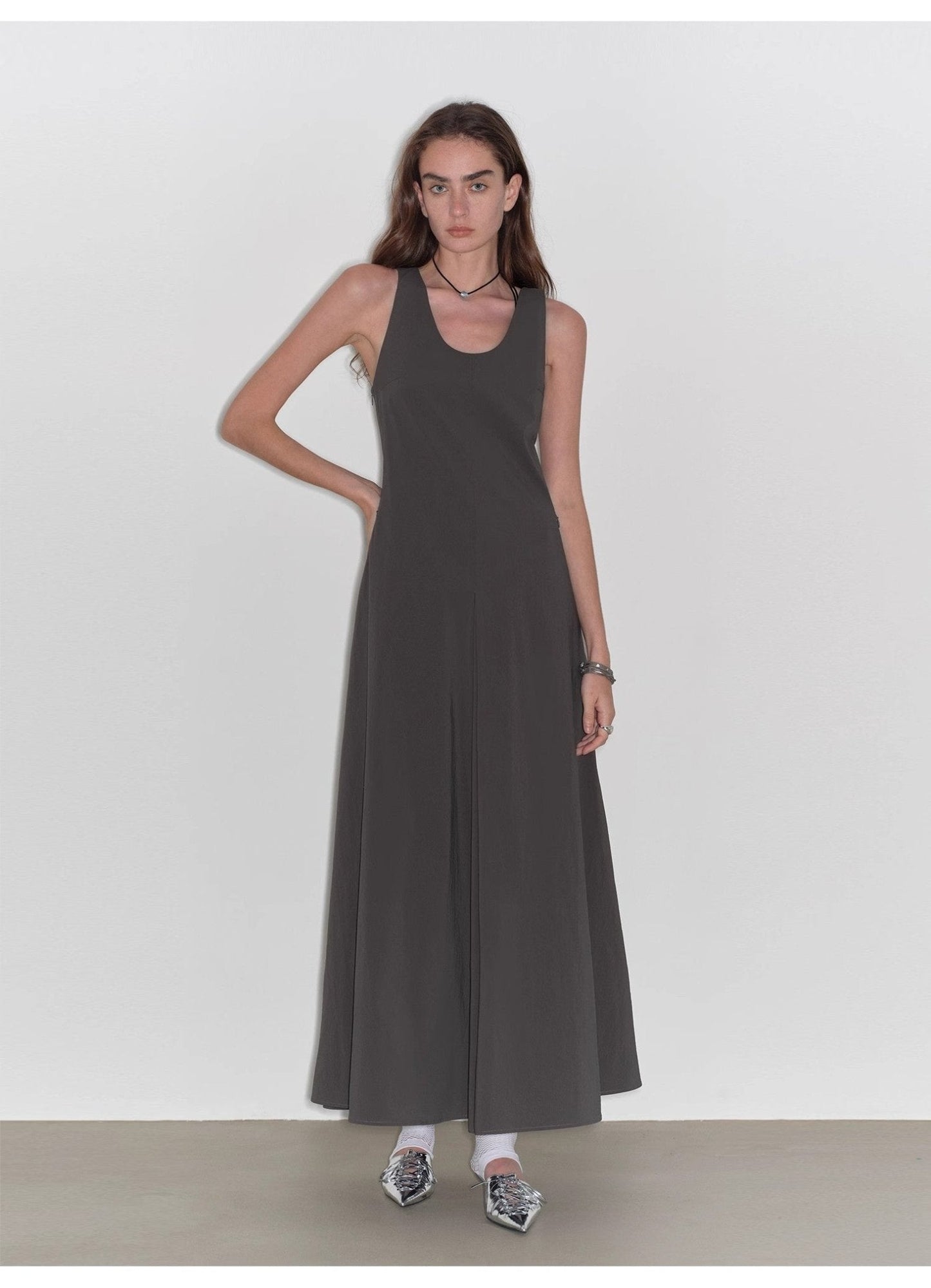 "Lake Bled" U-Neck A-Line Slim Fit Vest Dress
