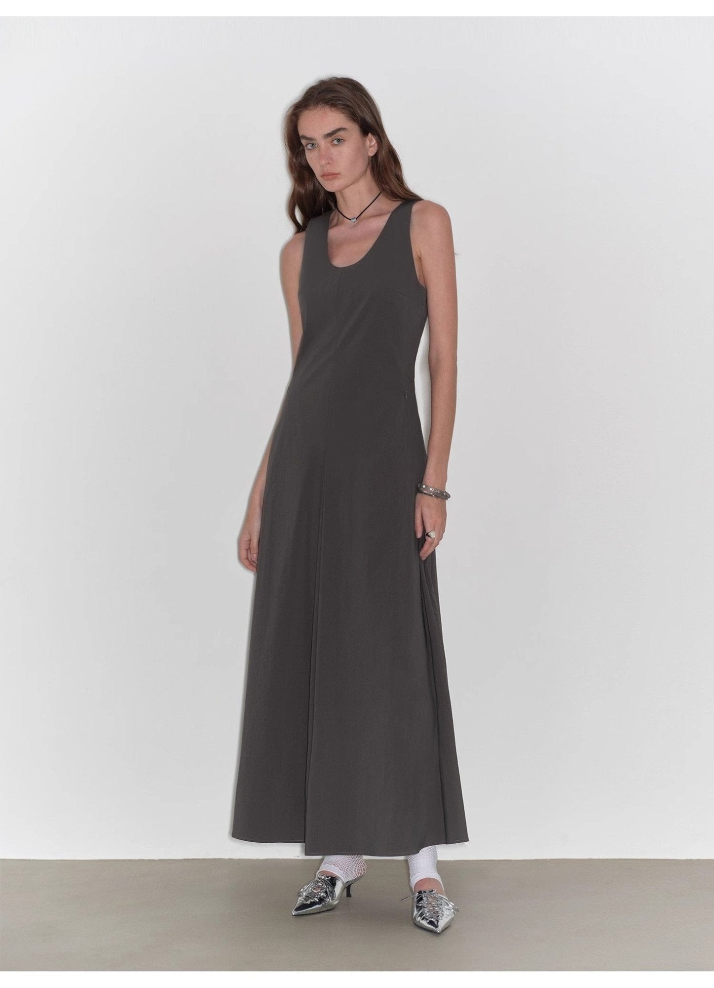 "Lake Bled" U-Neck A-Line Slim Fit Vest Dress