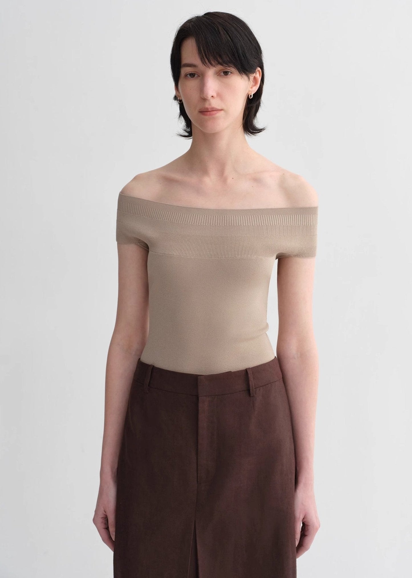 Mulberry Silk Blended One-Shoulder Strapless Elegant Knitted Summer Top
