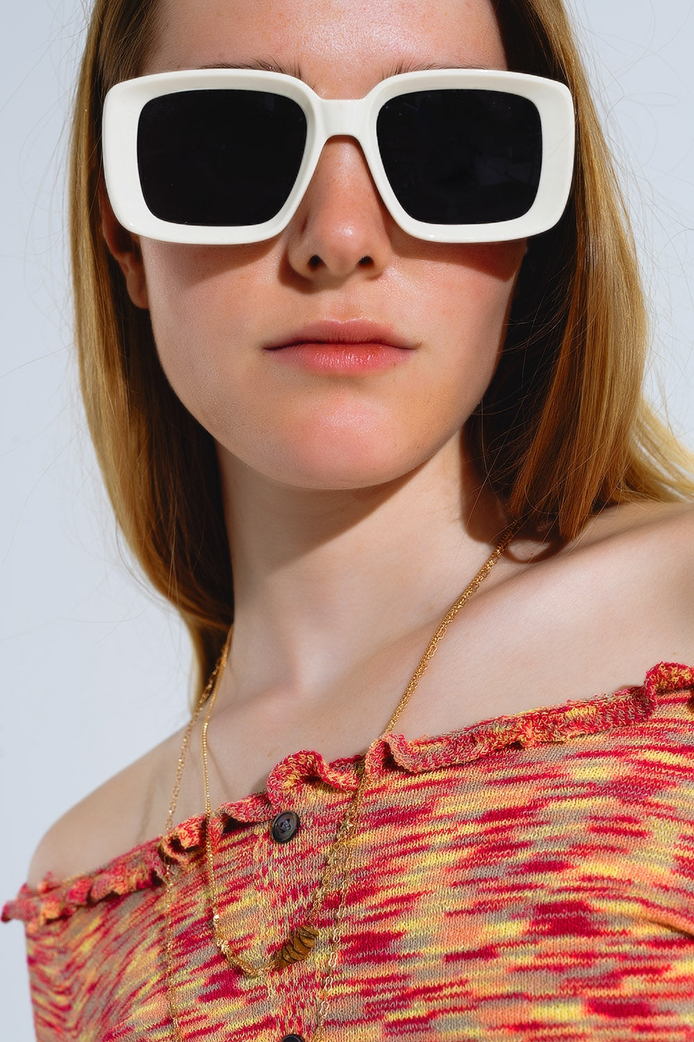 Oversized Rectangular Sunglasees with WIde Frame