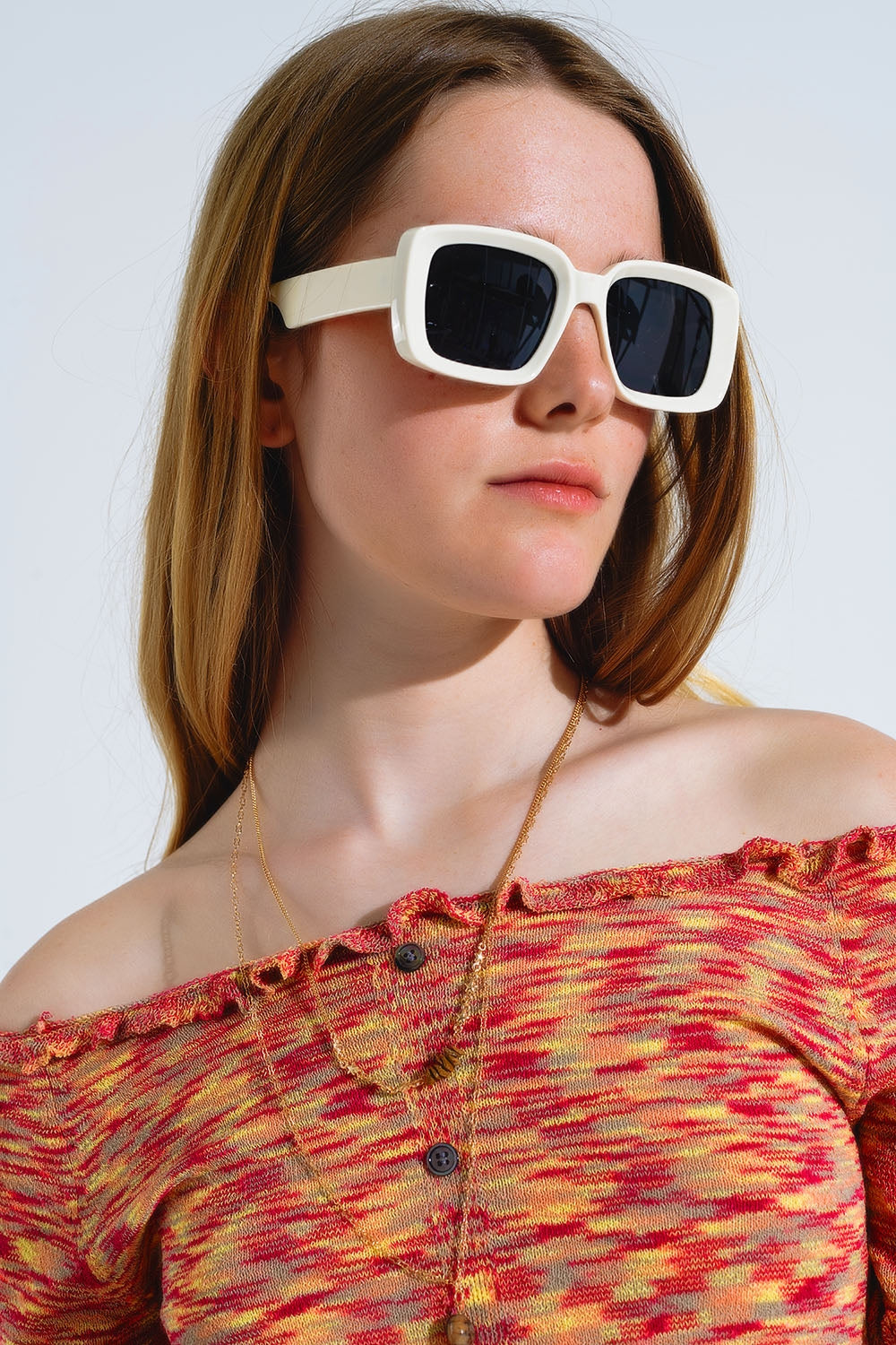 Oversized Rectangular Sunglasees with WIde Frame
