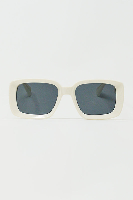 Oversized Rectangular Sunglasees with WIde Frame