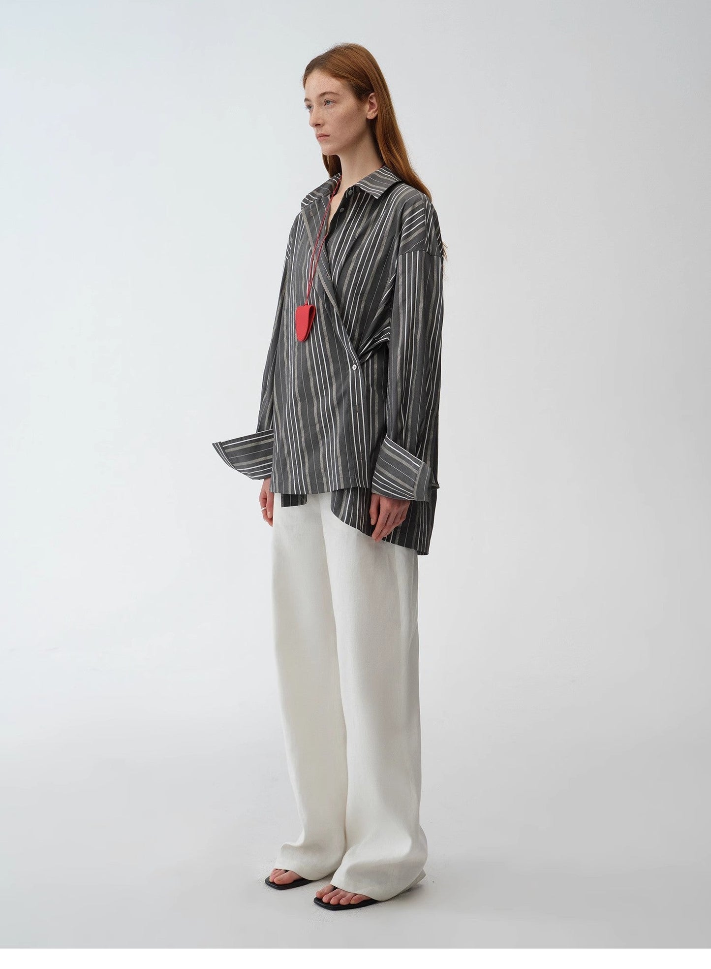 Striped Fantasy Asymmetric Two-Way Shirt