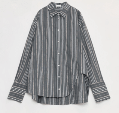 Striped Fantasy Asymmetric Two-Way Shirt
