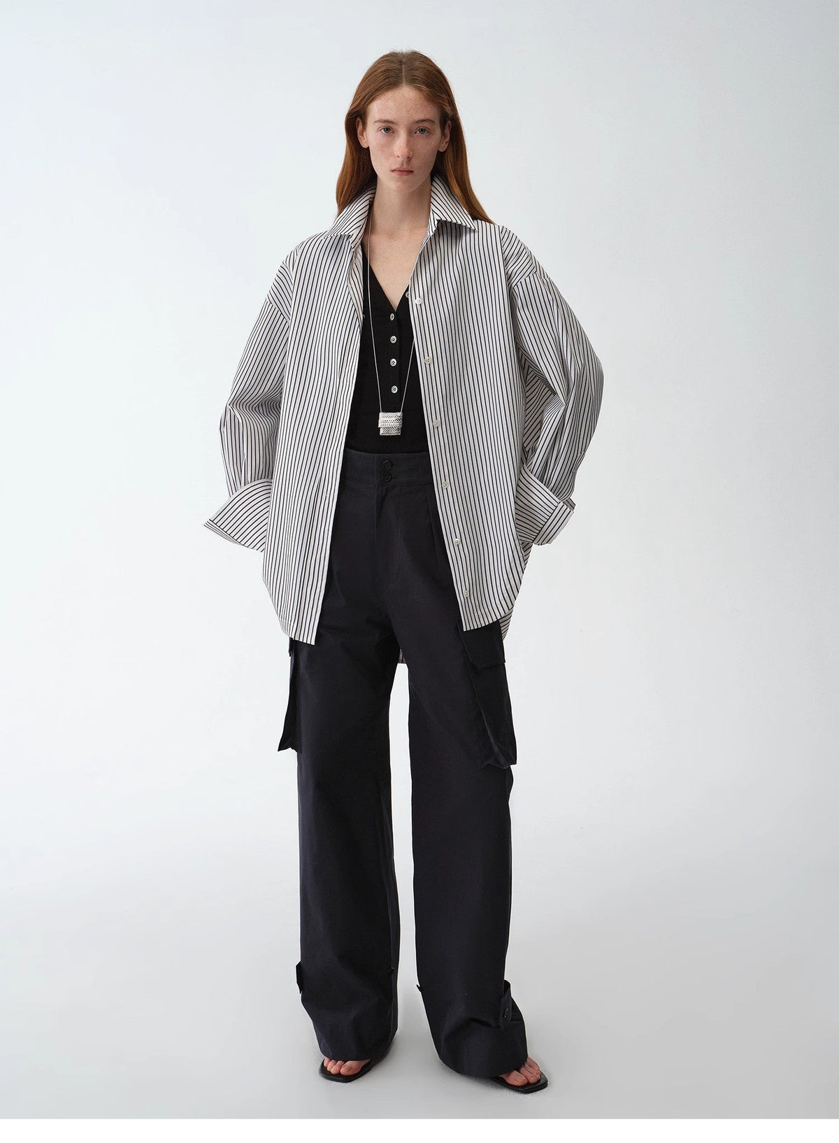 Striped Fantasy Asymmetric Two-Way Shirt