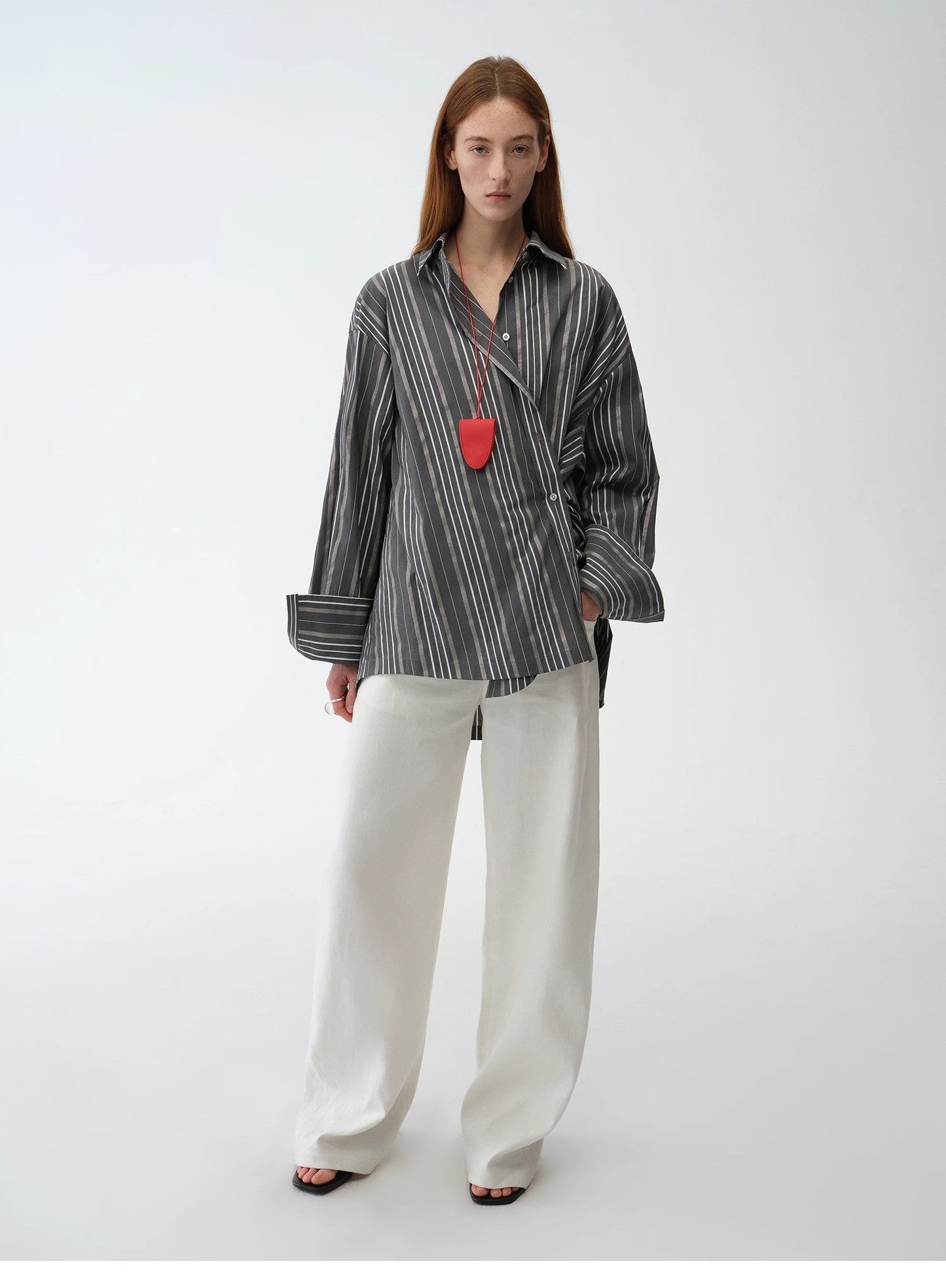 Striped Fantasy Asymmetric Two-Way Shirt