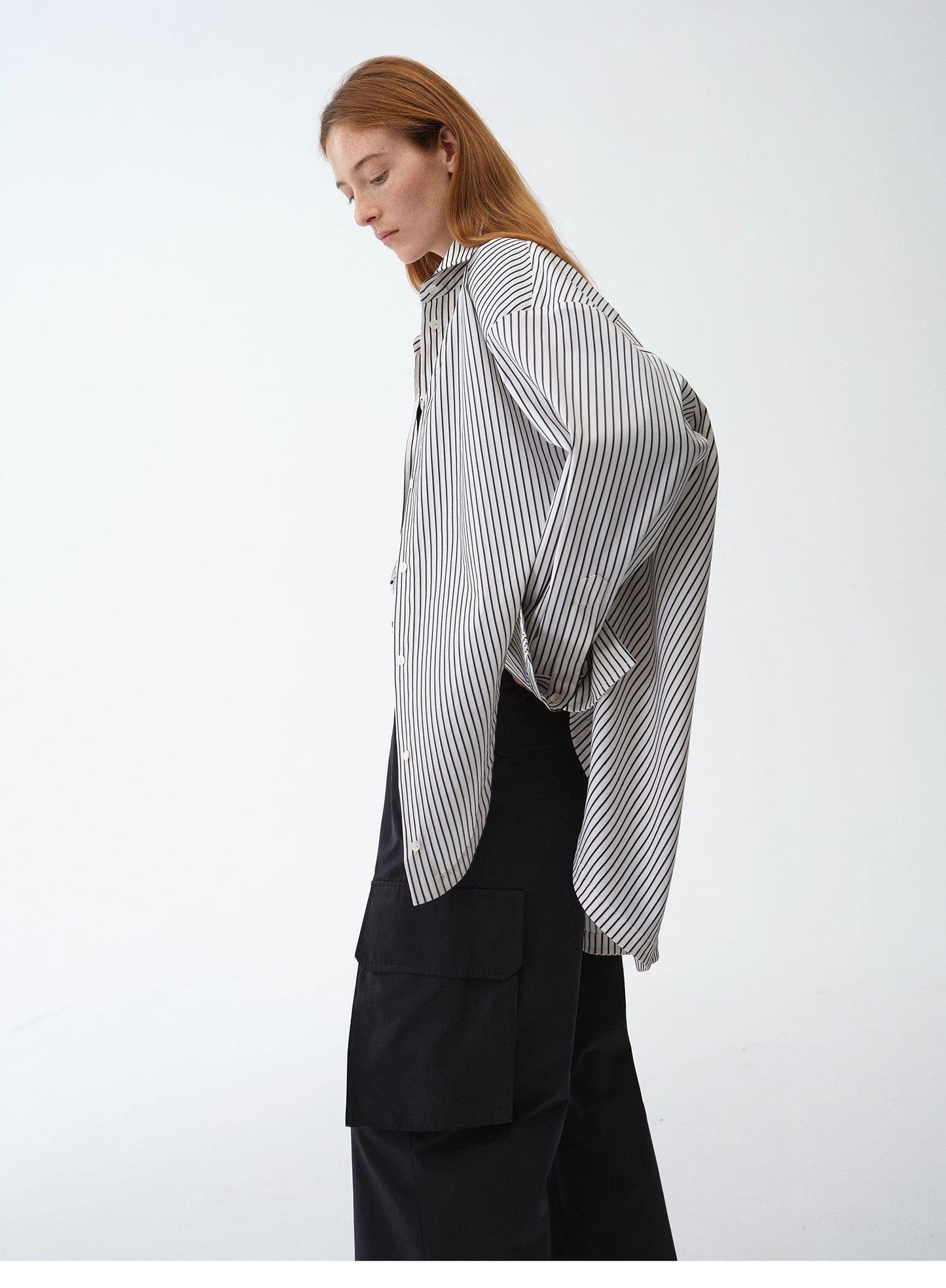 Striped Fantasy Asymmetric Two-Way Shirt