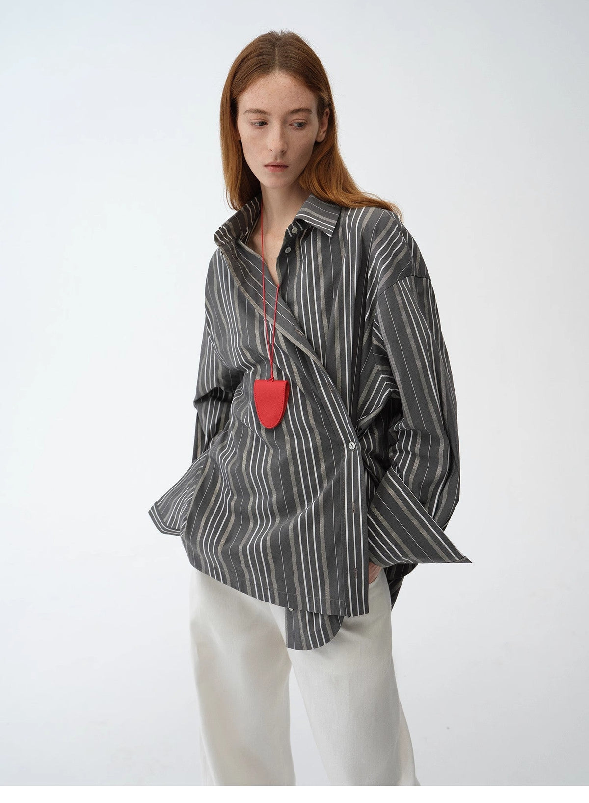 Striped Fantasy Asymmetric Two-Way Shirt